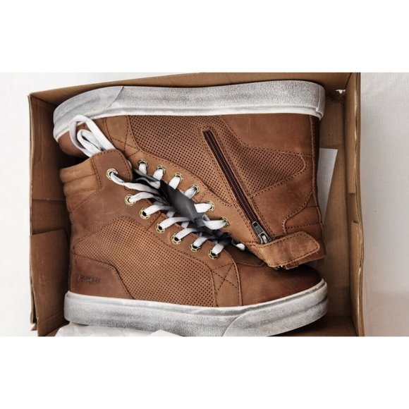 Iron Jias Retro Leather Motorcycle Boots XZ006 Brown Mens EU 42 US 8.5 - Picture 8 of 11